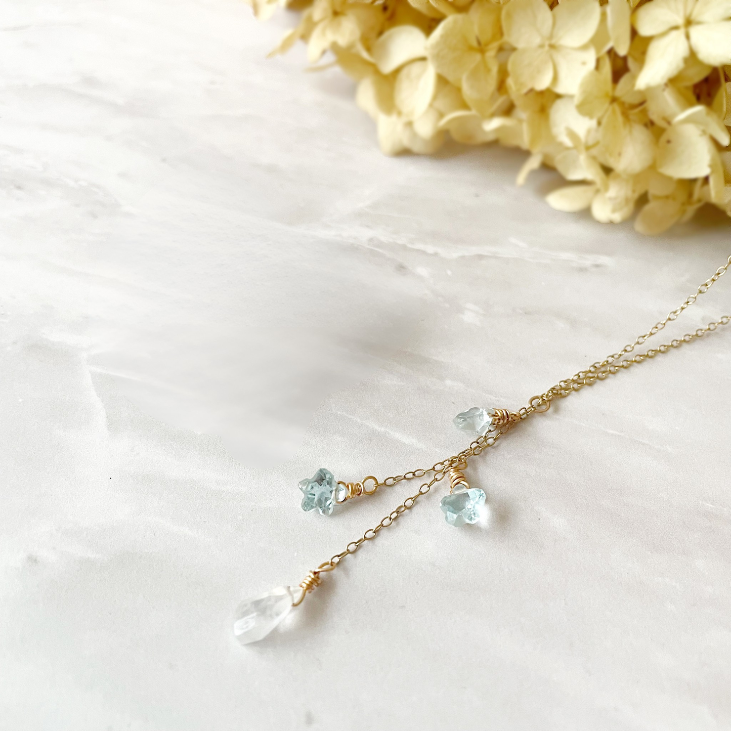 【★送料無料★】〜クリスマス限定コレクション〜月と星に願いを込めてトパーズとムーンストーンのネックレス