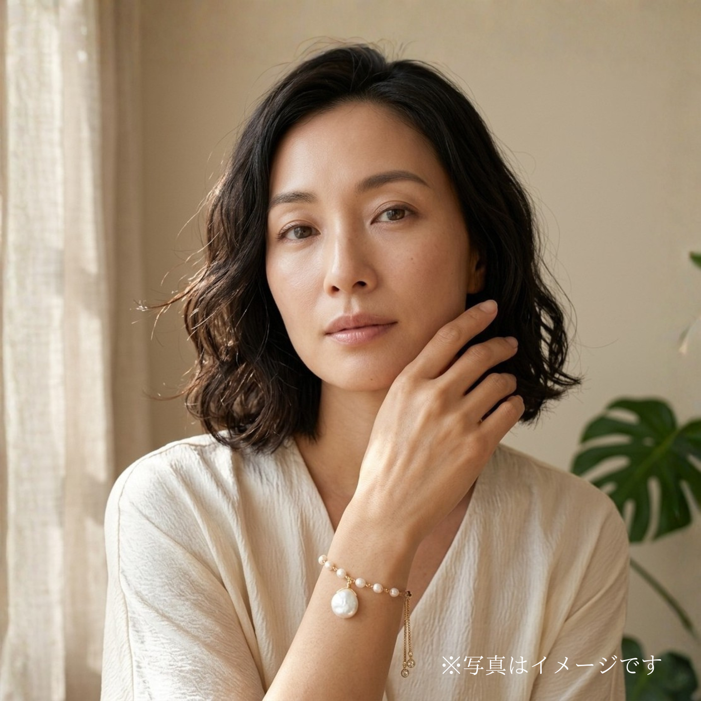 静かに整う、わたしの時間｜大粒の淡水パールのブレスレット｜6月誕生石｜天然石アクセサリー｜14kgf金属アレルギー対応