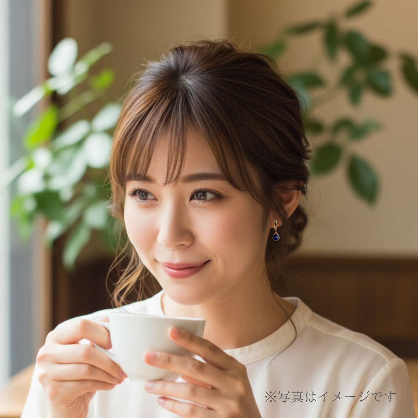 【★送料無料★】【14kgf金属アレルギー対応】〜12月の誕生石〜ラピスラズリのシンプル一粒イヤリング