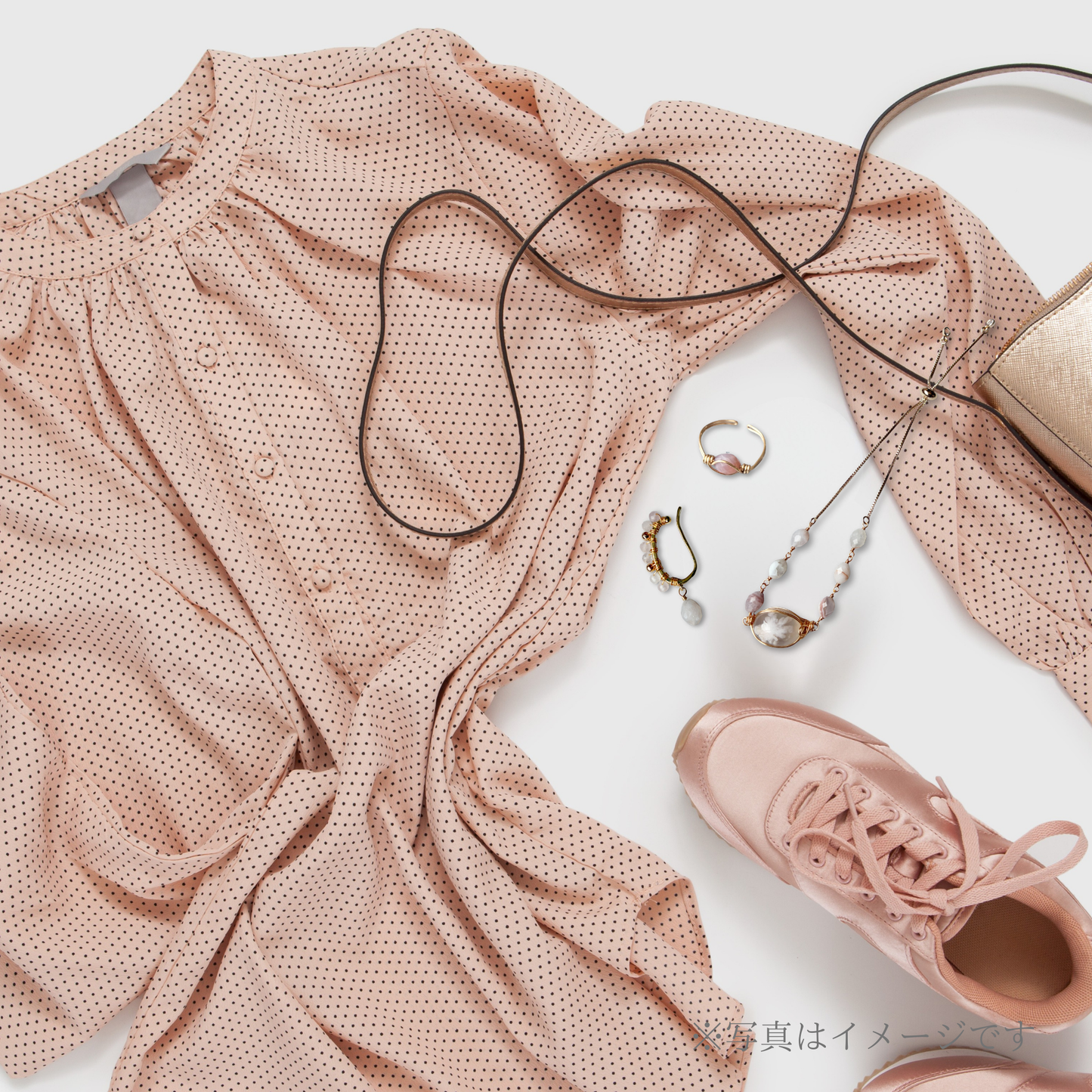 【★送料無料★】【✦14kgf金属アレ対応✦】天然石  桜の季節限定･:*チェリーブロッサムアゲートのイヤーカフ