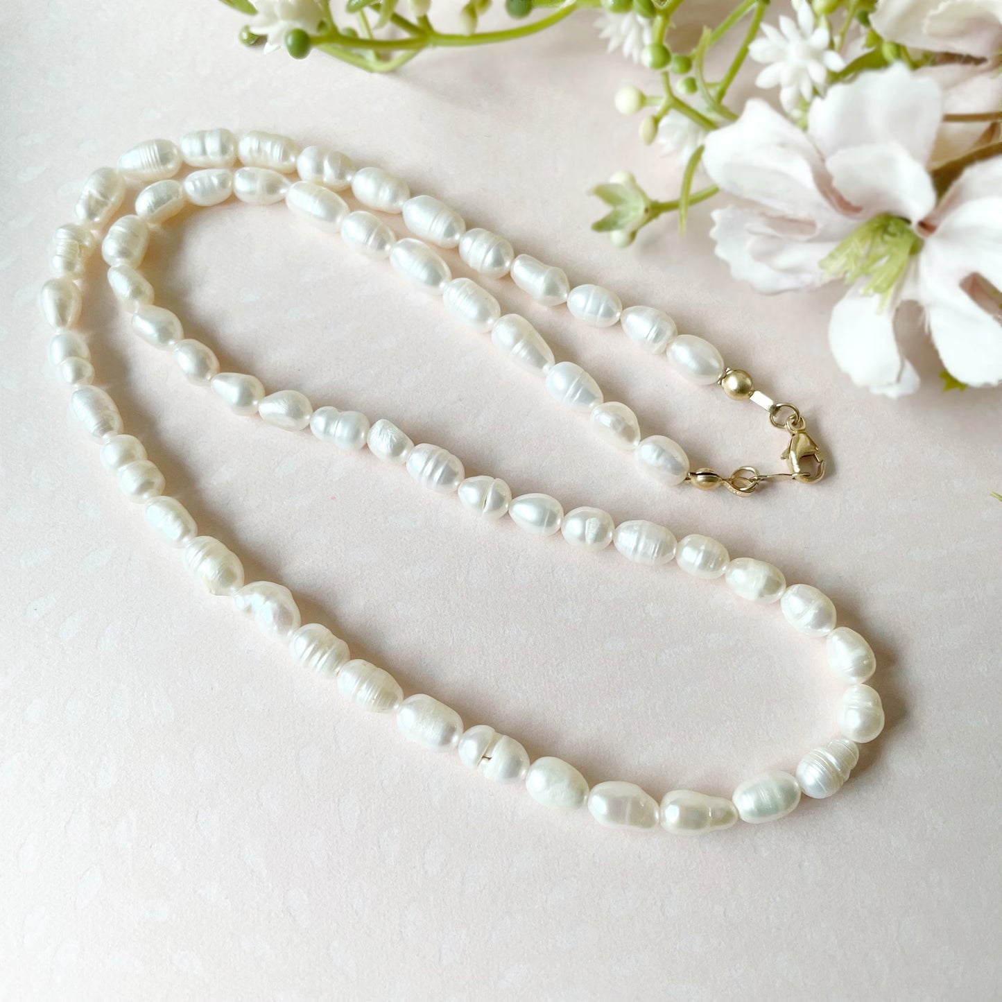 【★送料無料★】卒入学・結婚式に〜天然の淡水パールで紡ぐネックレス【14kgf金属アレルギー対応】