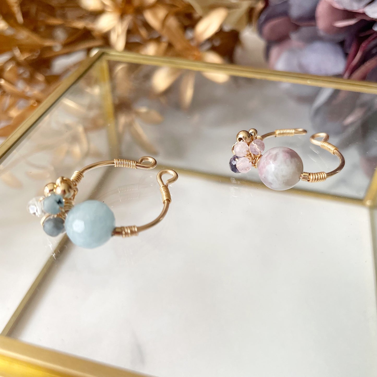 【★送料無料★】〜3月の誕生石〜とろけるミルキーブルーのアクアマリンのリング