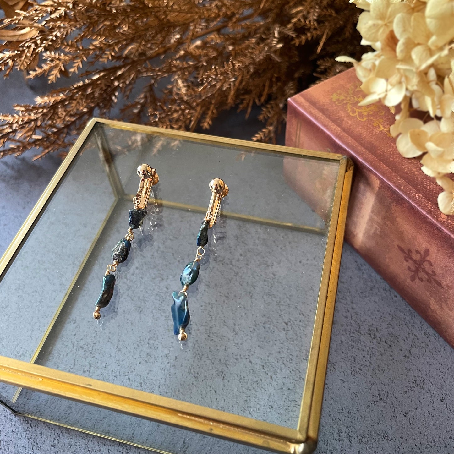 【★送料無料★】【14kgf金属アレルギー対応】10月の誕生石ブルーカラーオパールのセットアクセサリー