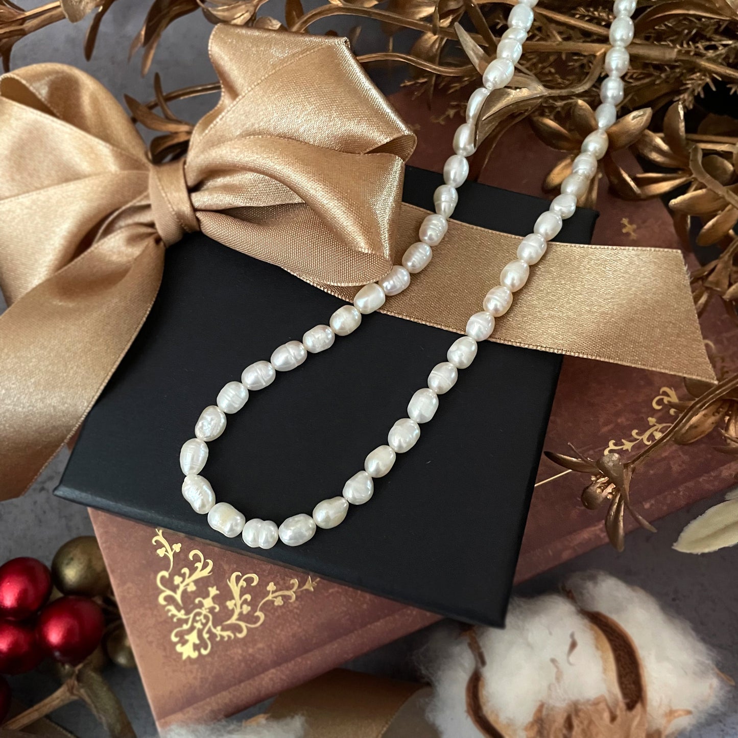 【★送料無料★】卒入学・結婚式に〜天然の淡水パールで紡ぐネックレス【14kgf金属アレルギー対応】