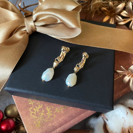 【★送料無料★】卒入学・結婚式に〜上質な淡水パールの一粒イヤリング【14kgf金属アレルギー対応】