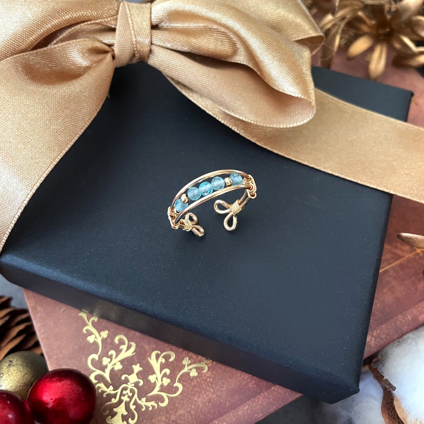 【★送料無料★】【14kgf金属アレルギー対応】〜選べる天然石〜アパタイトリング