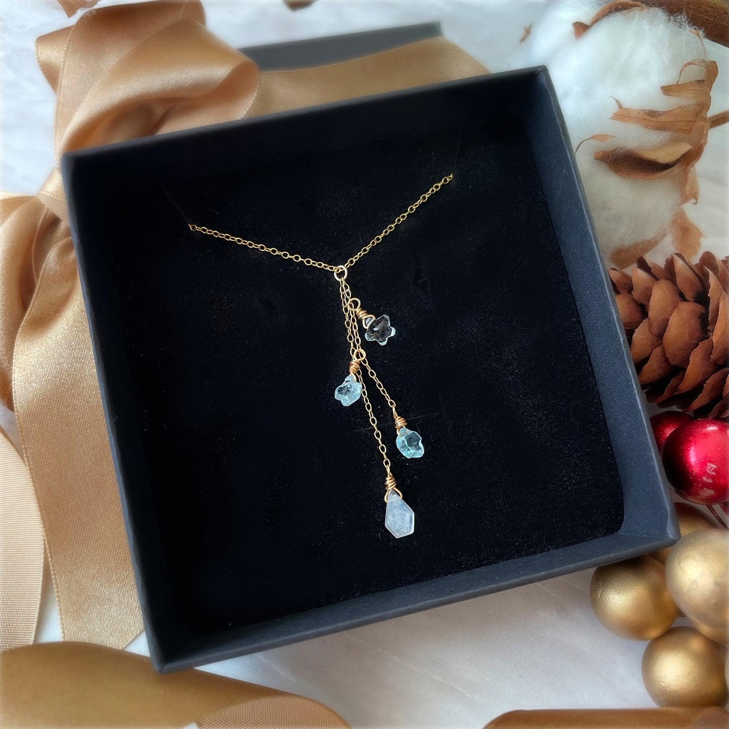 【★送料無料★】〜クリスマス限定コレクション〜月と星に願いを込めてトパーズとムーンストーンのネックレス