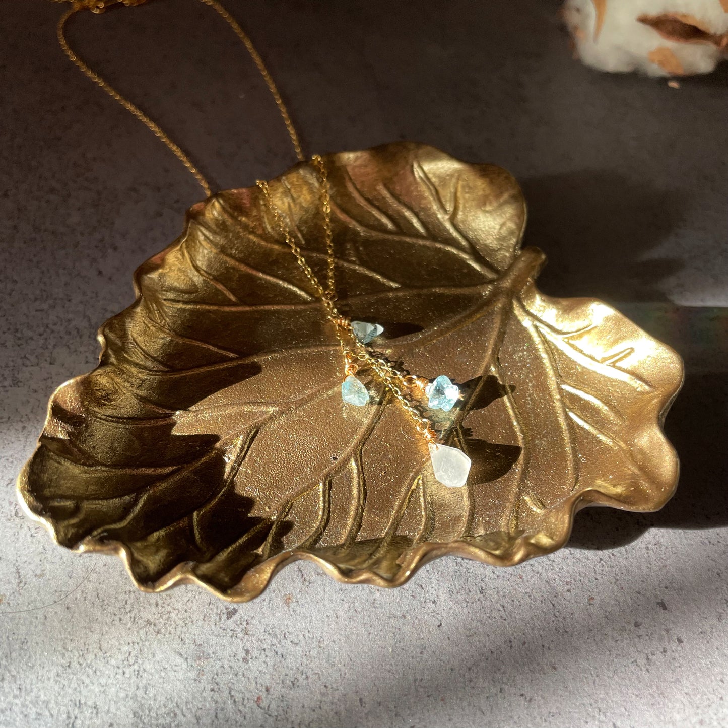 【★送料無料★】〜クリスマス限定コレクション〜月と星に願いを込めてトパーズとムーンストーンのネックレス